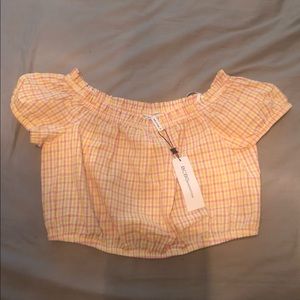 BCBGeneration cropped gingham top